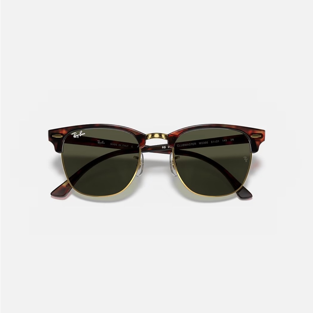 Ray-Ban Clubmaster Classic Polished Tortoise on Gold Sunglasses - Picture 3 of 16